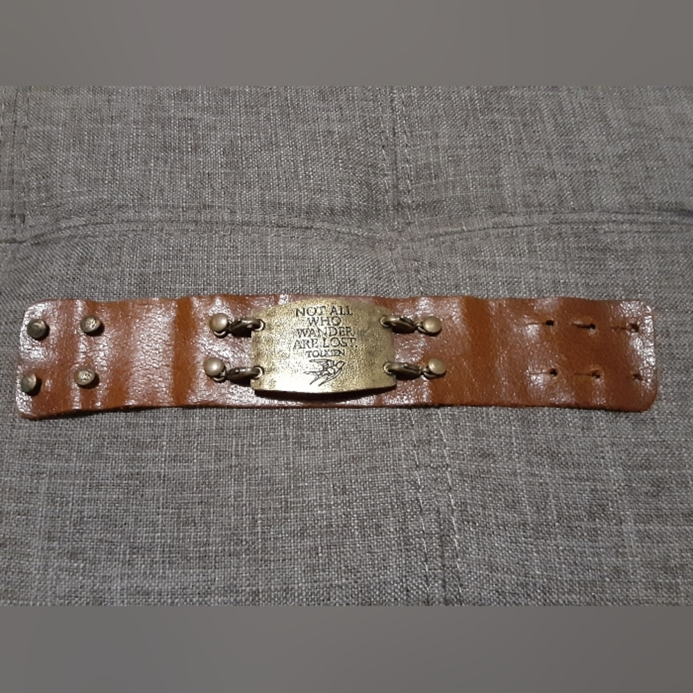 Leather statement bracelet